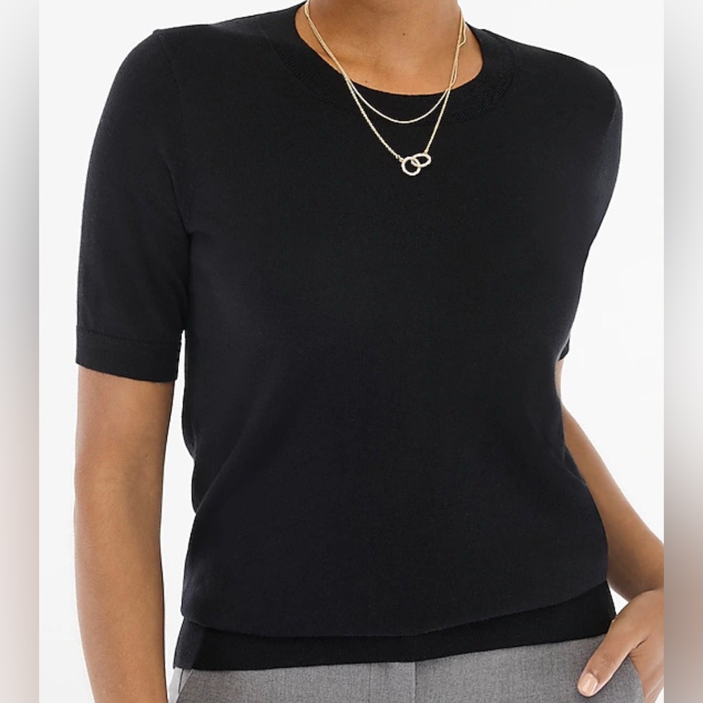 J Crew Cashmere Black Short Sleeve T Shirt